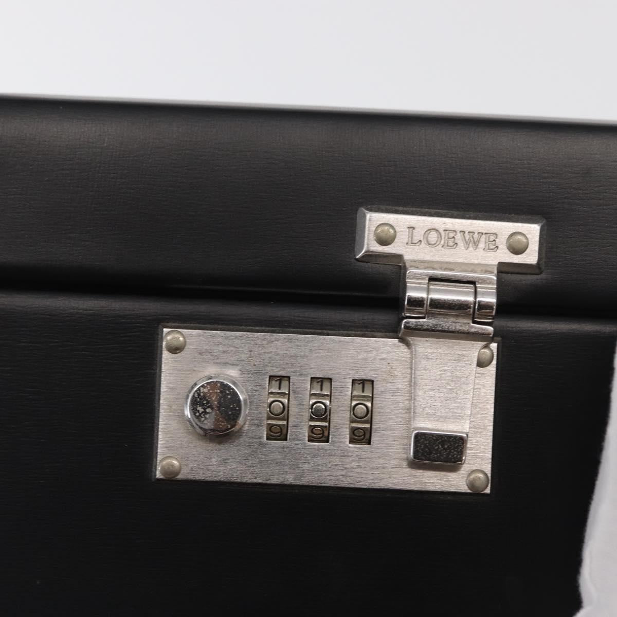 Loewe Anagram Business Leather Black Leather Briefcase Bag (Pre-Owned)