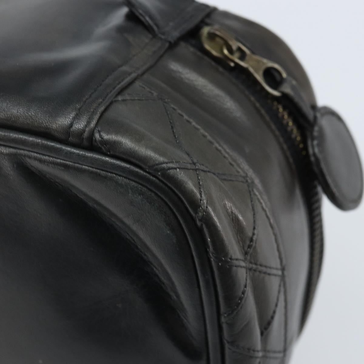 Chanel Vintage Cosmetic Case Lambskin Black Leather Clutche & Pouche Bag (Pre-Owned)