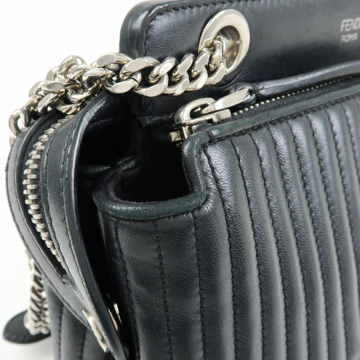 Fendi Dotcom Click Quilted Leather Black Leather Shoulder Bag Bag (Pre-Owned)