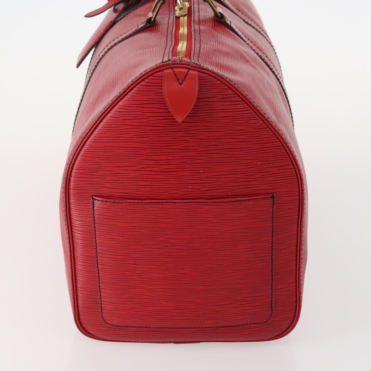 Louis Vuitton Keepall Epi Leather Red Leather Travel Bag Bag (Pre-Owned)