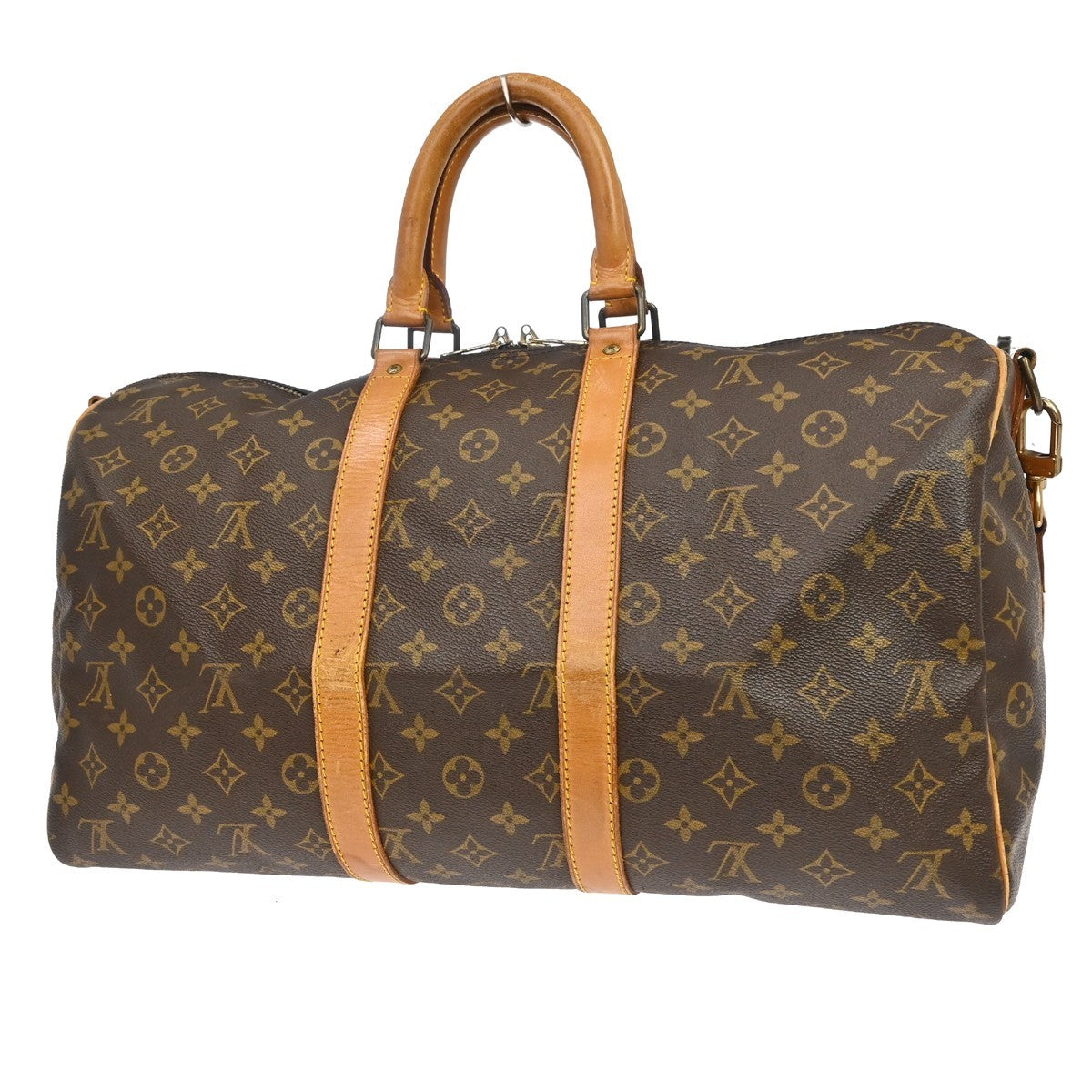Louis Vuitton Keepall Bandouliere Monogram Canvas Brown Canvas Travel Bag Bag (Pre-Owned)