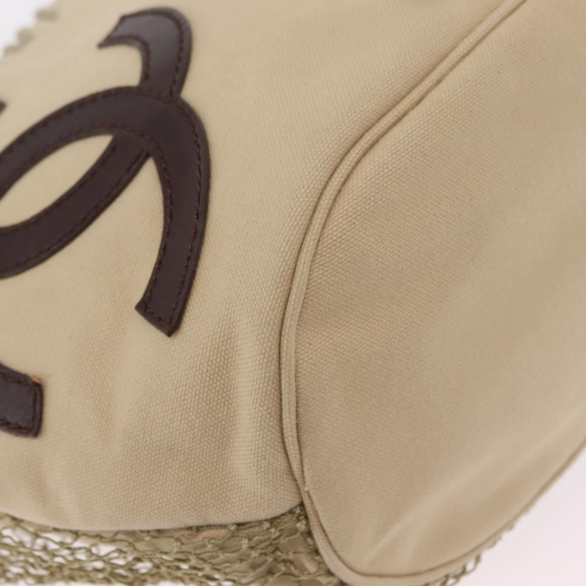 Chanel Camellia Flower Tote Canvas Beige Canvas Tote Bag Bag (Pre-Owned)