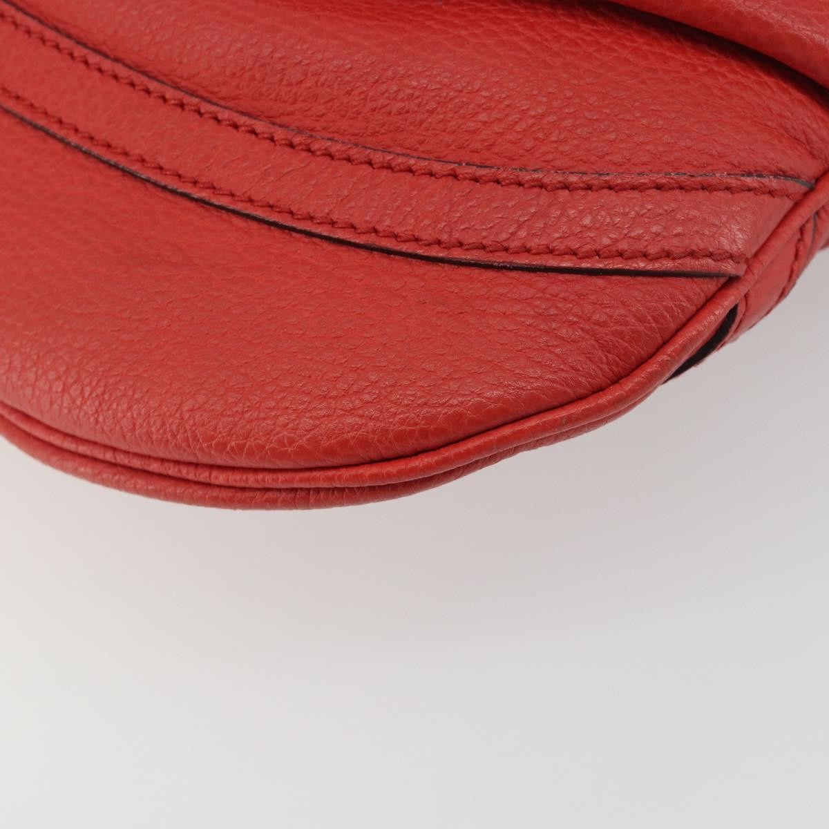 Gucci Abbey Leather Red Leather Shoulder Bag Bag (Pre-Owned)