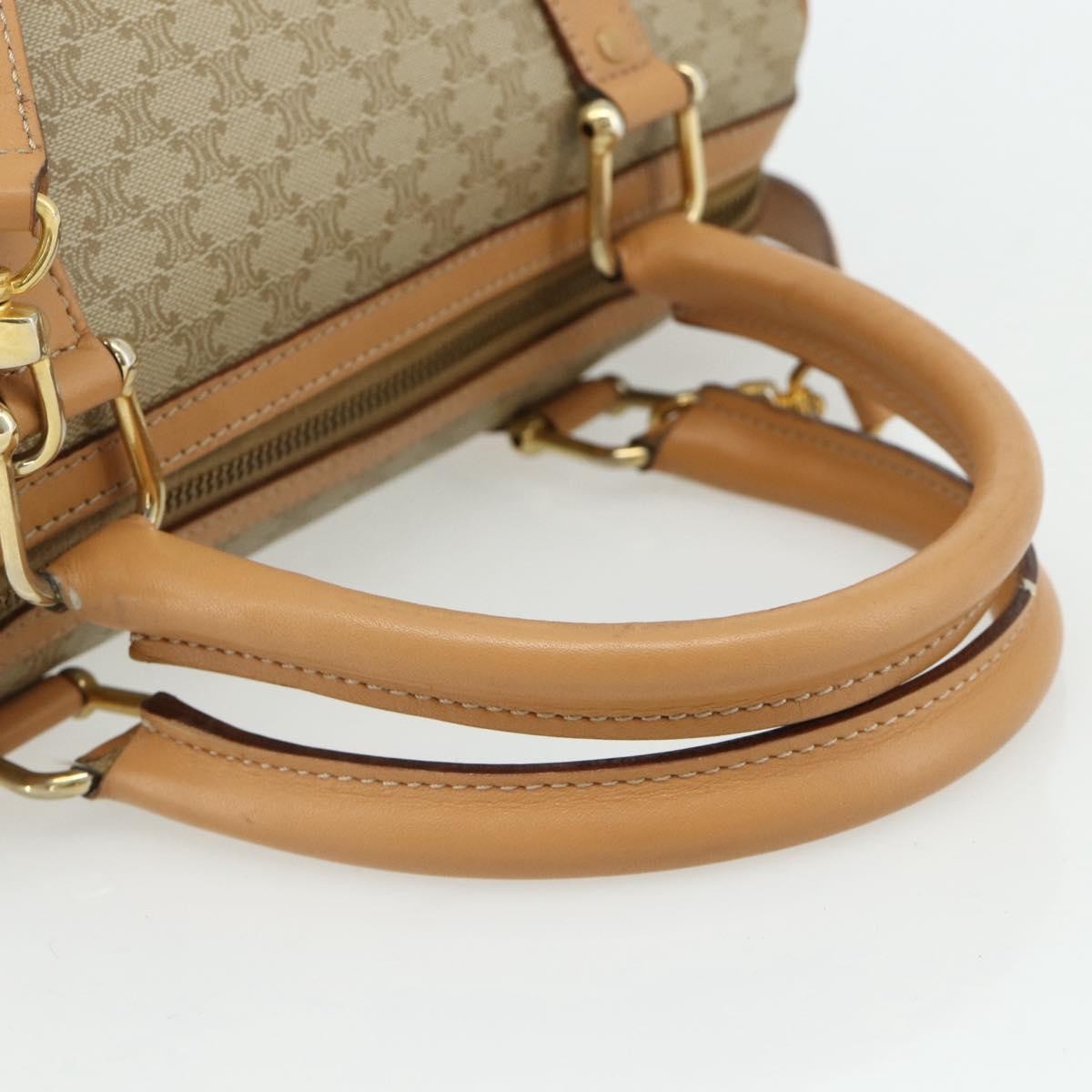 Celine Boston Triomphe Coated Canvas Beige Pvc Handbag (Pre-Owned)