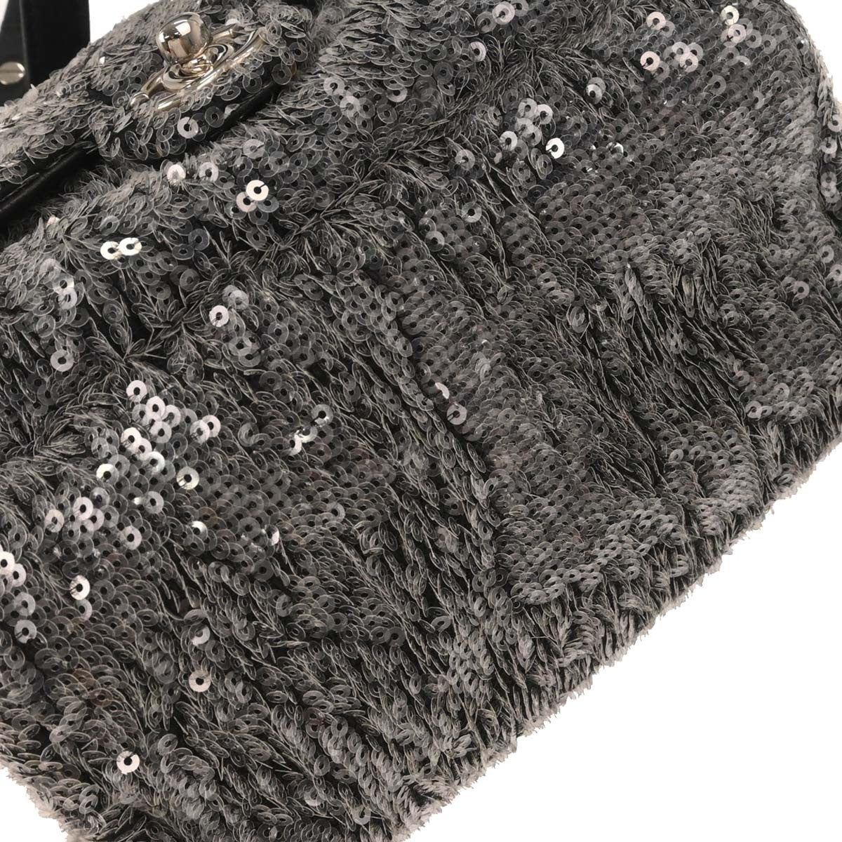 Chanel Waterfall Sequins With Leather Black Leather Backpack Bag (Pre-Owned)