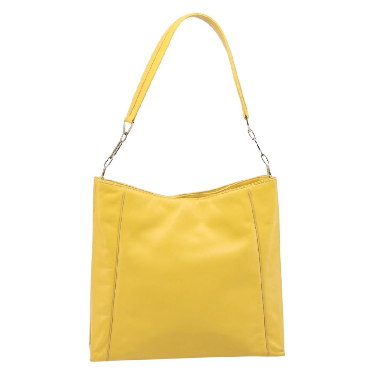 Loewe Shoulder Bag Leather Yellow Leather Shoulder Bag Bag (Pre-Owned)