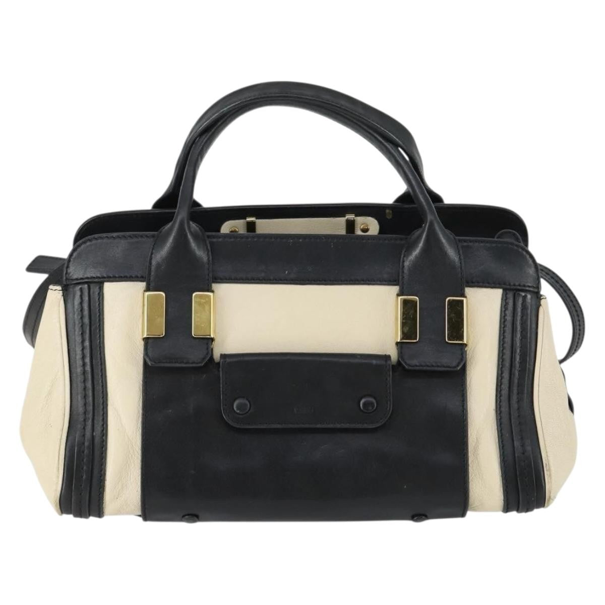 Chloe Alice Satchel Leather White Leather Handbag (Pre-Owned)