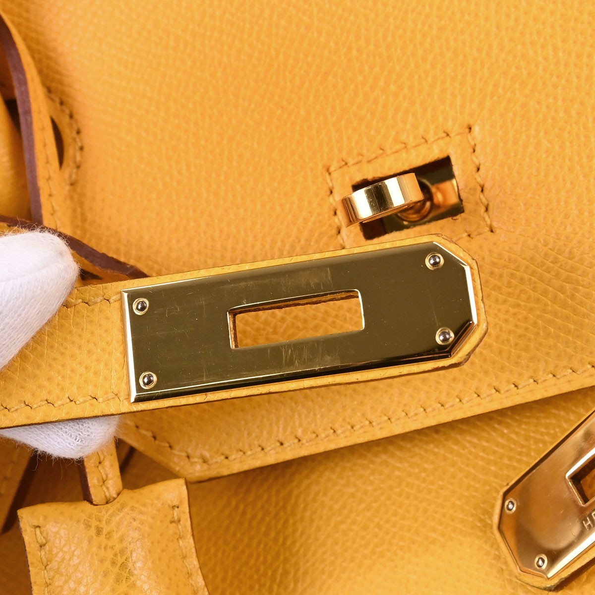 Hermes Birkin Yellow Courchevel With Gold Hardware Yellow Calfskin Handbag (Pre-Owned)