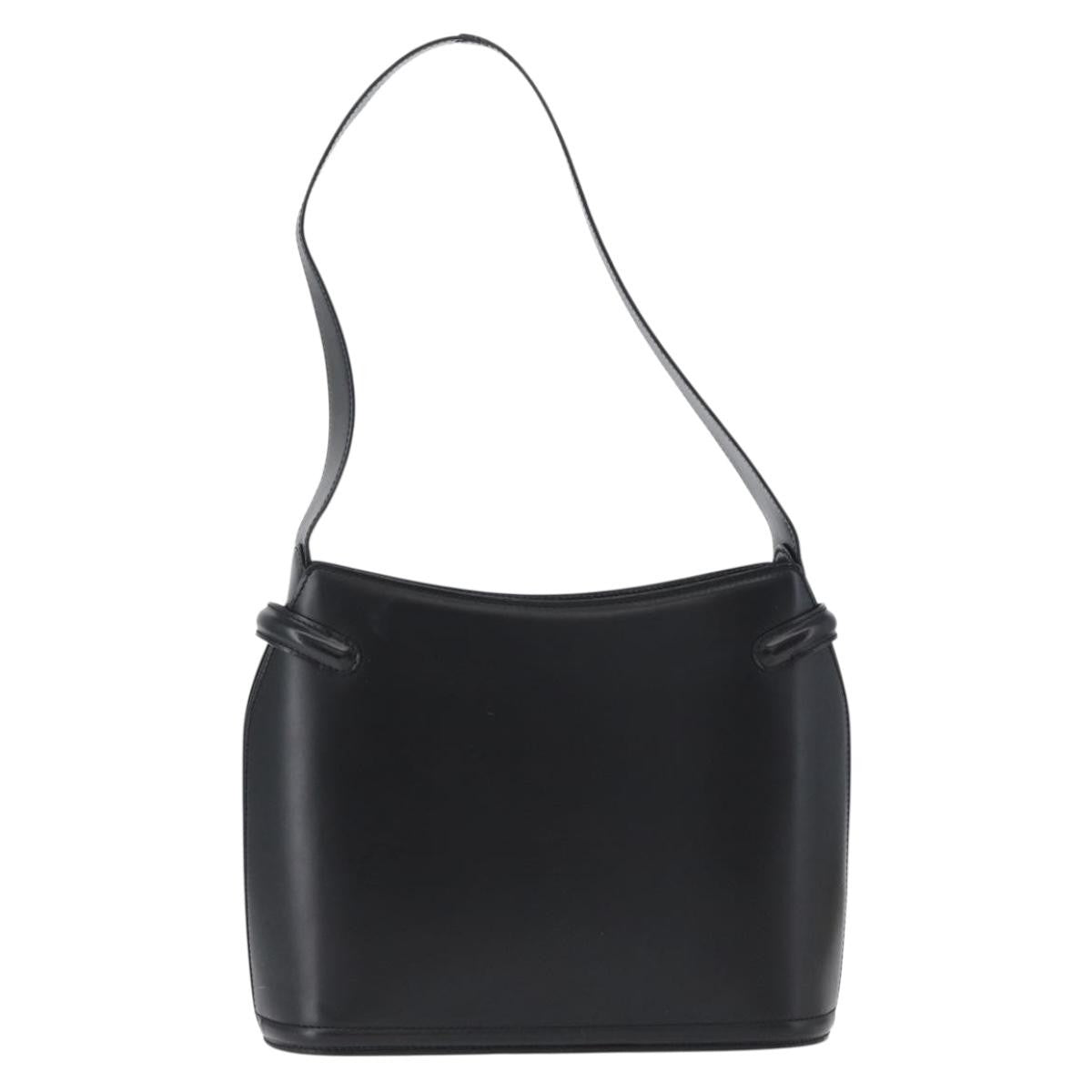 Bally Vintage Leather Black Leather Handbag (Pre-Owned)