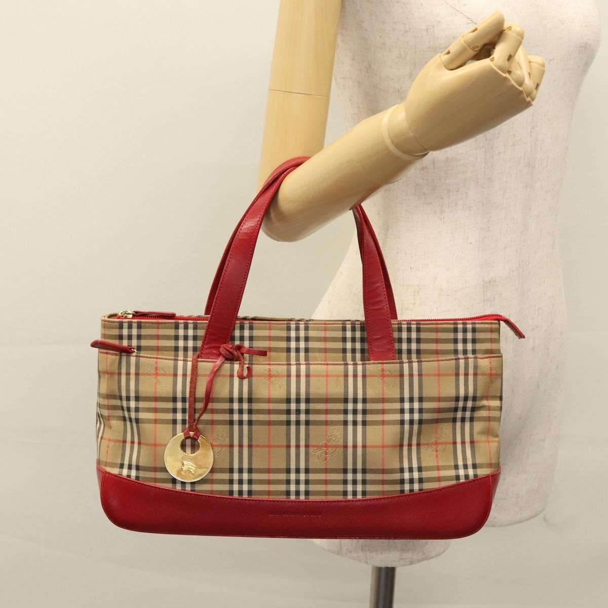 Burberry Nova Check Nova Check Canvas And Leather Beige Canvas Handbag (Pre-Owned)