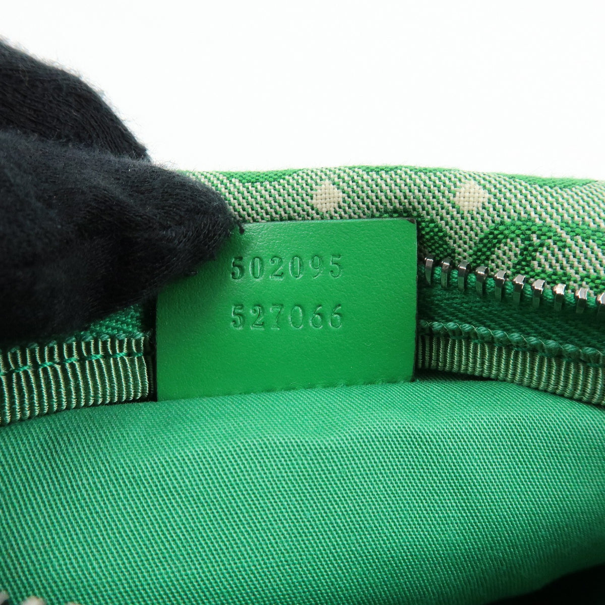 Gucci Children's Belt Printed Gg Coated Canvas Green Canvas Handbag (Pre-Owned)