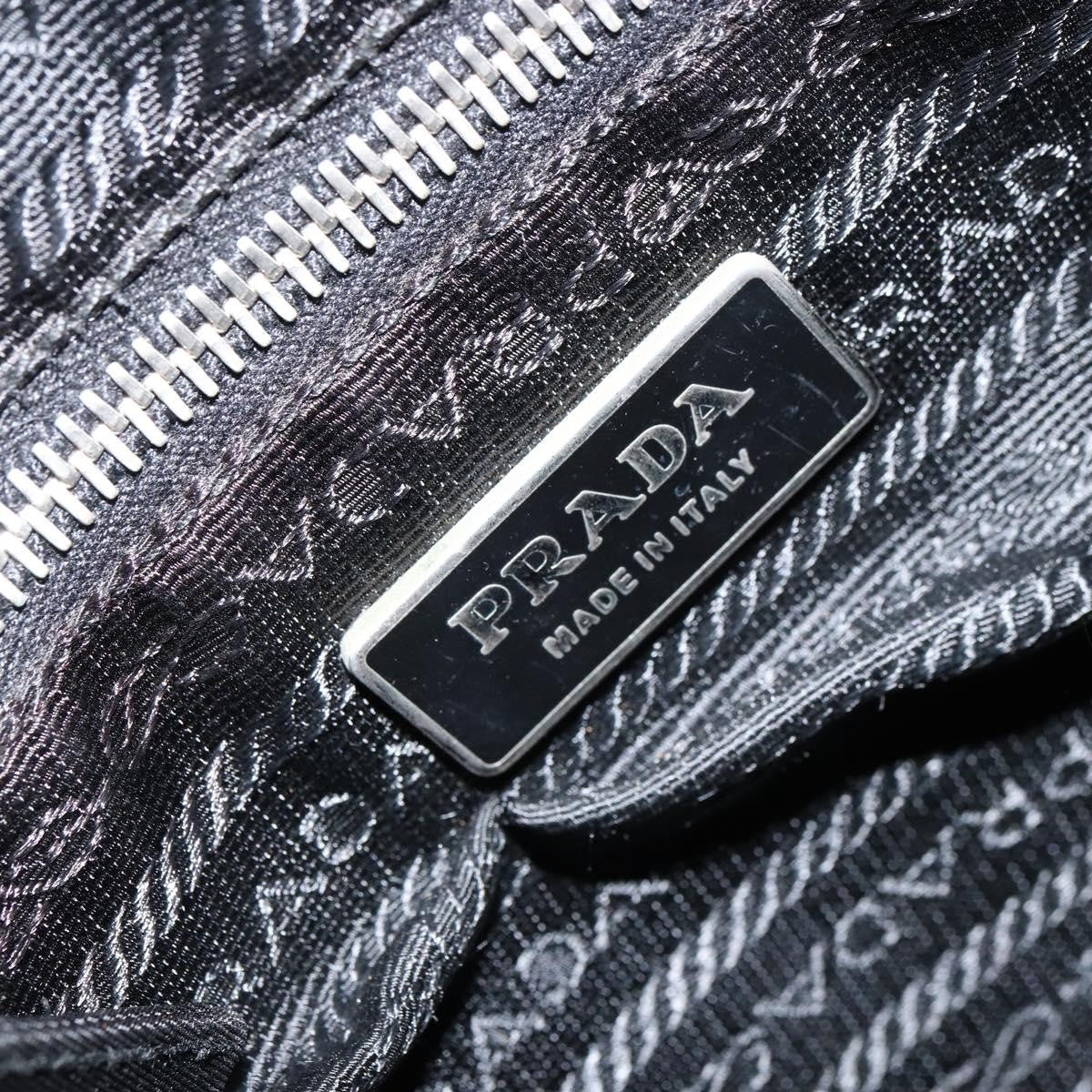 Prada Front Pocket Zip Messenger Tessuto With Saffiano Leather Black Nylon Handbag (Pre-Owned)