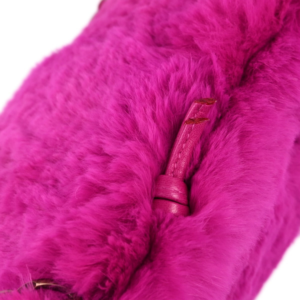 Chanel Vintage Cc Chain Rabbit Fur Pink Fur Shoulder Bag Bag (Pre-Owned)