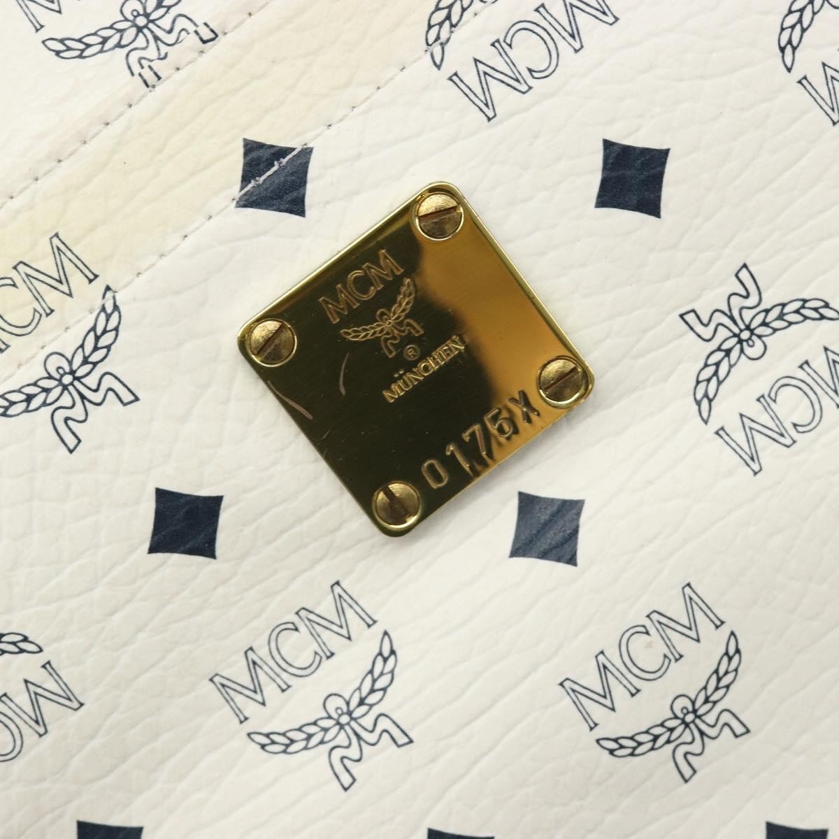 MCM Vintage Leather White Leather Shoulder Bag Bag (Pre-Owned)