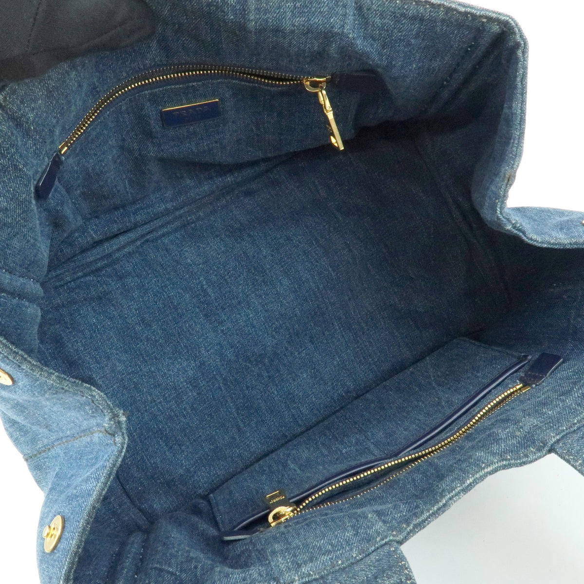 Prada Canapa Denim Blue Denim_Jeans Tote Bag Bag (Pre-Owned)