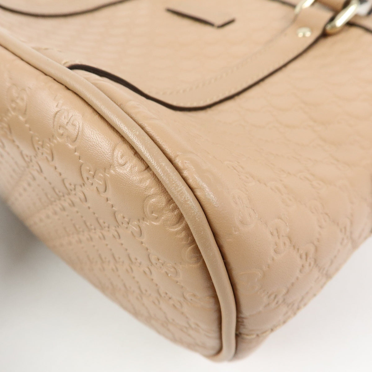 Gucci Convertible Dome Satchel Microguccissima Leather Beige Leather Handbag (Pre-Owned)