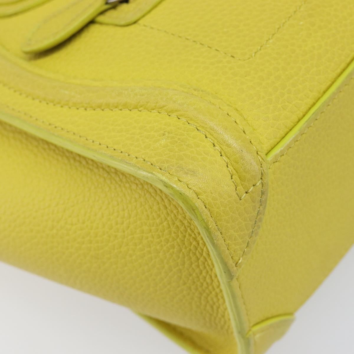 Celine Luggage Grainy Leather Yellow Leather Handbag (Pre-Owned)
