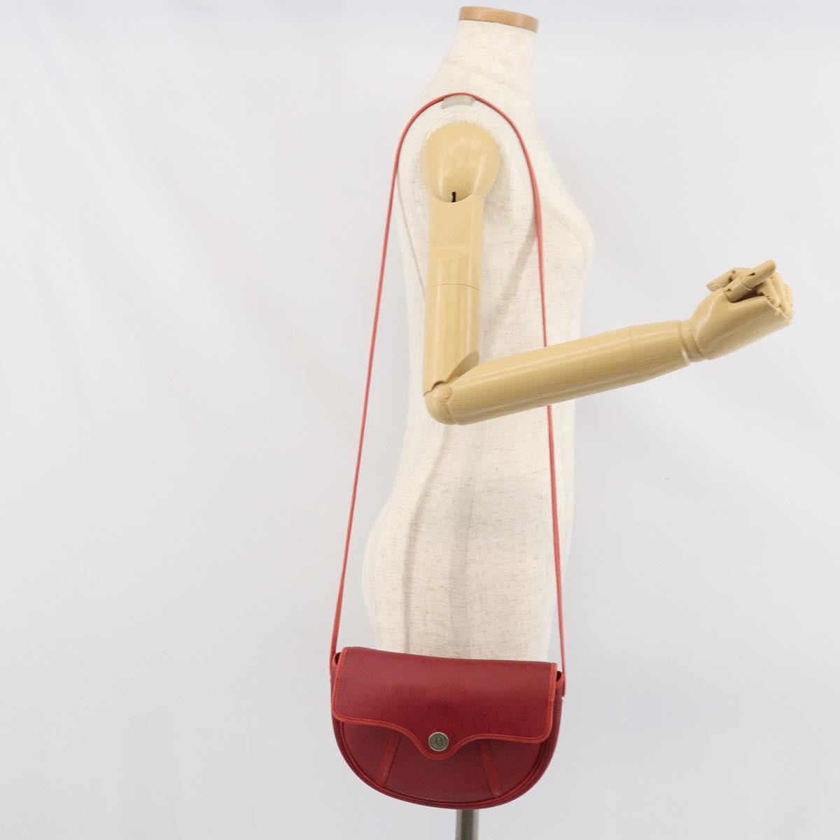 Christian Dior Vintage Honeycomb Flap Coated Canvas Red Pvc Shoulder Bag Bag (Pre-Owned)