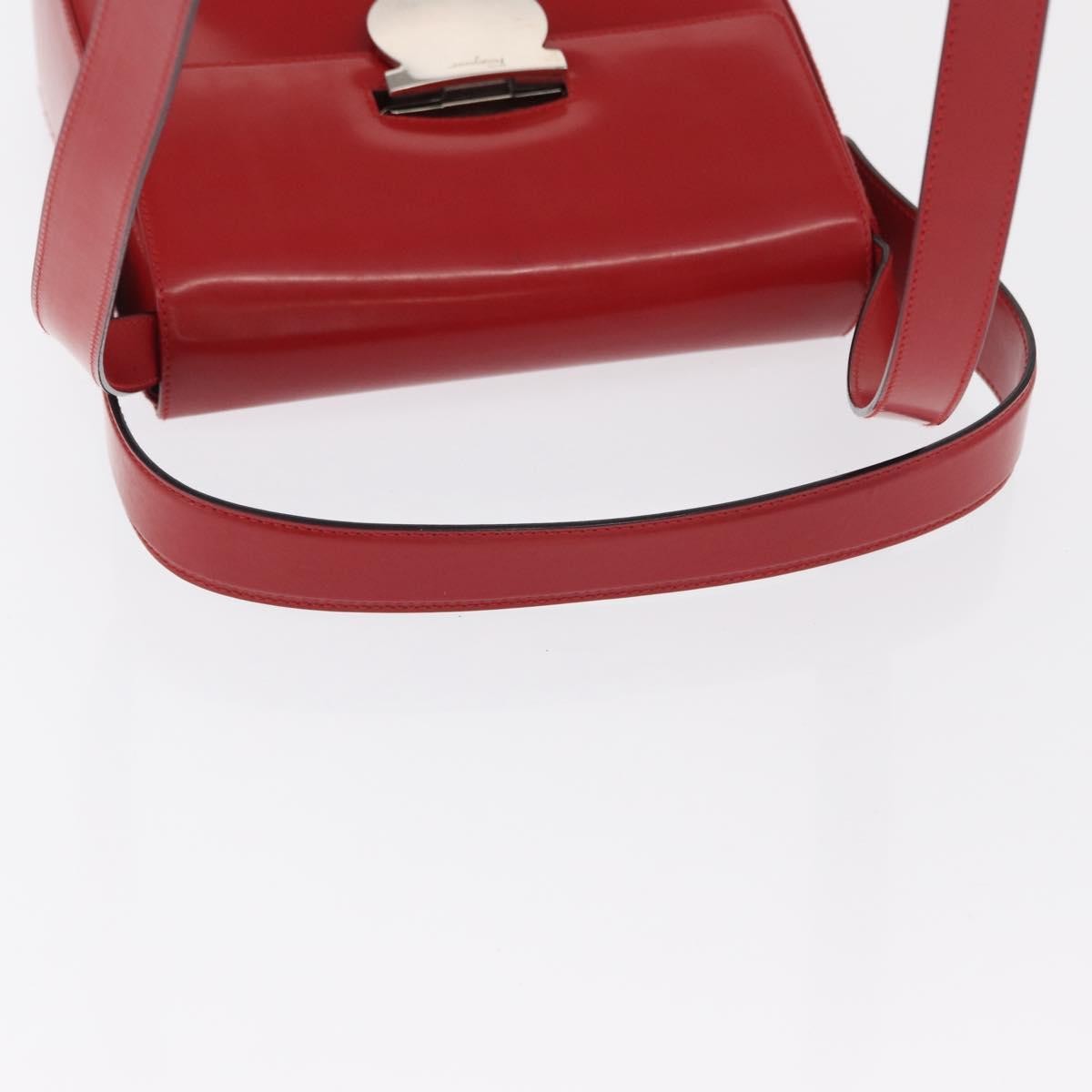 Salvatore Ferragamo Vala Leather Red Leather Handbag (Pre-Owned)