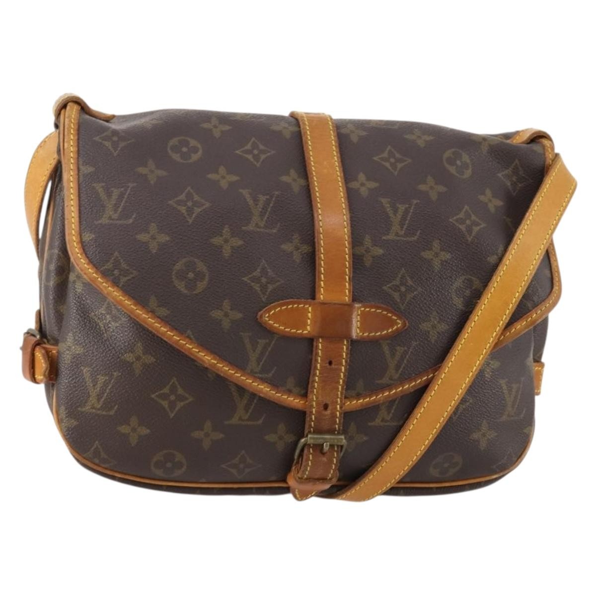 Louis Vuitton Saumur Monogram Canvas Brown Canvas Shoulder Bag Bag (Pre-Owned)