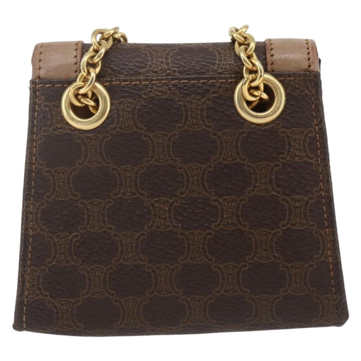 Celine Vintage Macadam Canvas And Leather Brown Canvas Shoulder Bag Bag (Pre-Owned)