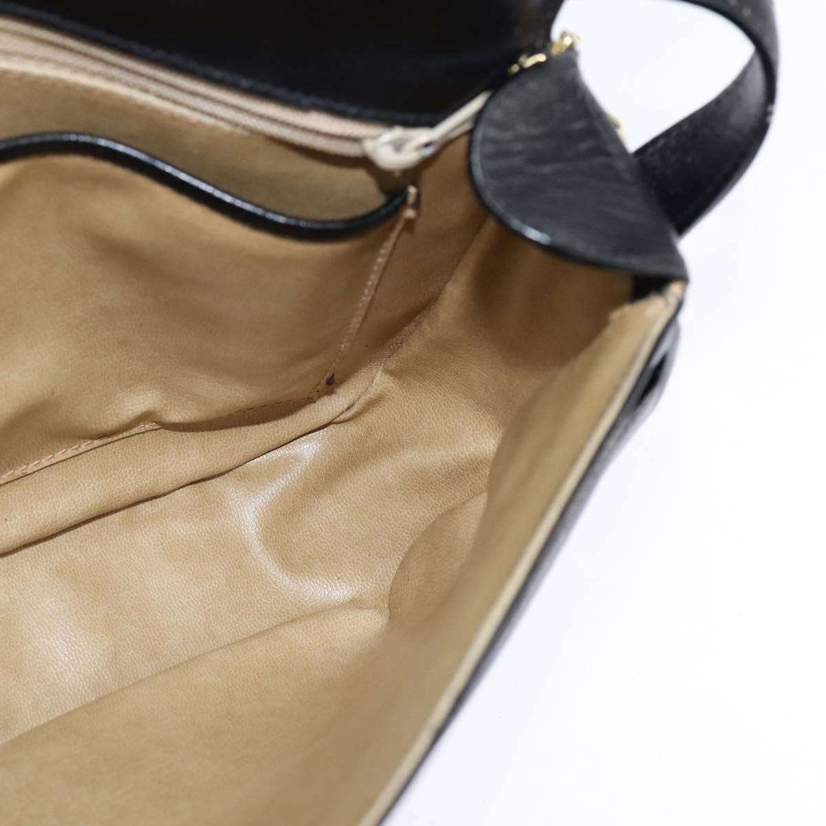 Celine Shoulder Leather Black Leather Shoulder Bag Bag (Pre-Owned)