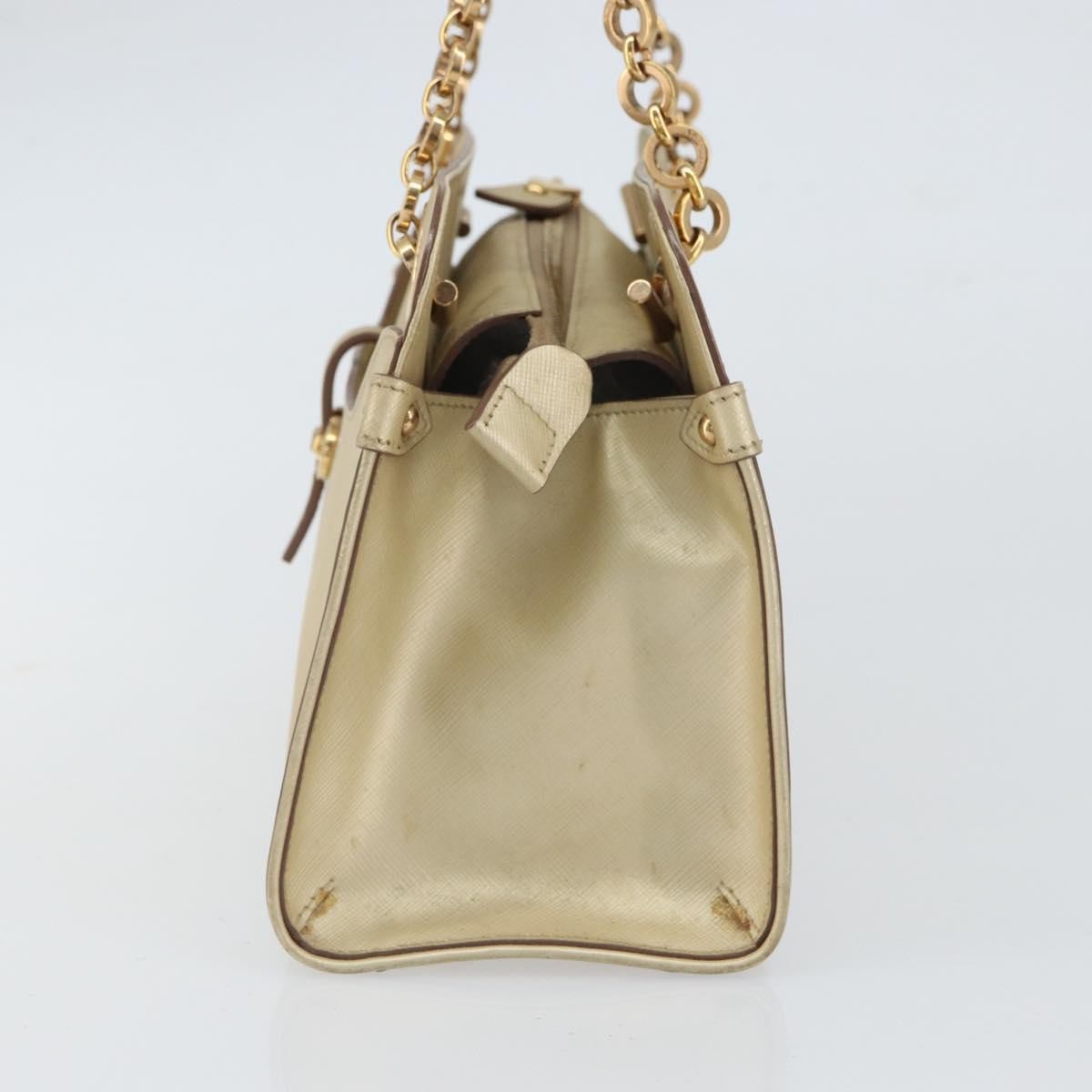 Salvatore Ferragamo Gancini Leather Gold Leather Shoulder Bag Bag (Pre-Owned)