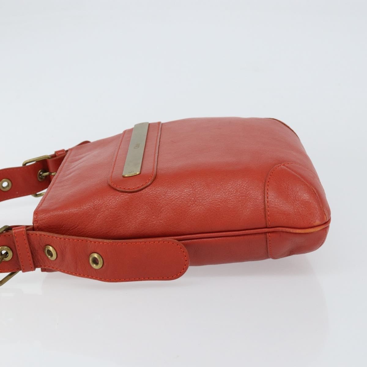 Chloe Vintage Leather Orange Leather Shoulder Bag Bag (Pre-Owned)