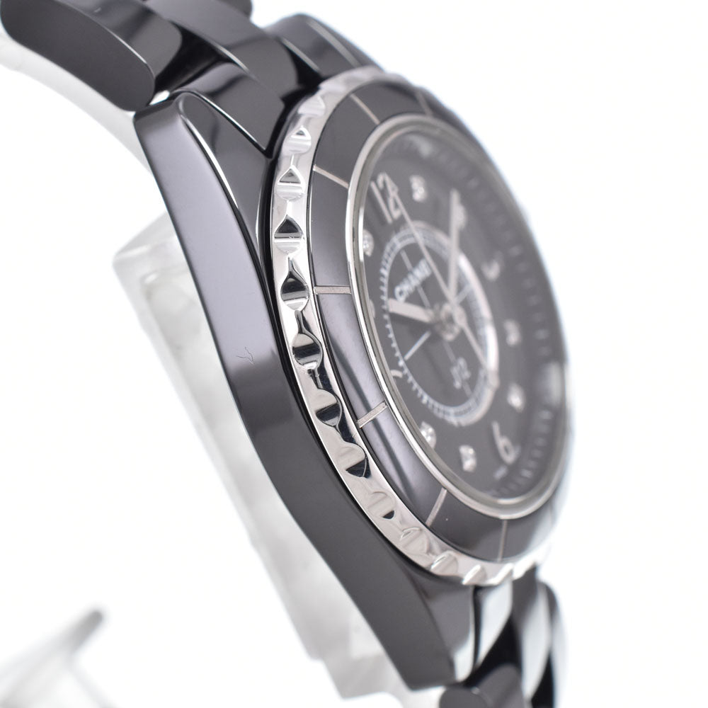 Chanel J12 Quartz Ceramic And Stainless Steel With Diamond Markers Watch (Pre-Owned)