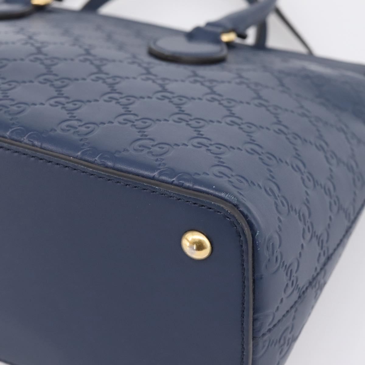 Gucci Linea A Convertible Guccissima Leather Navy Leather Tote Bag Bag (Pre-Owned)