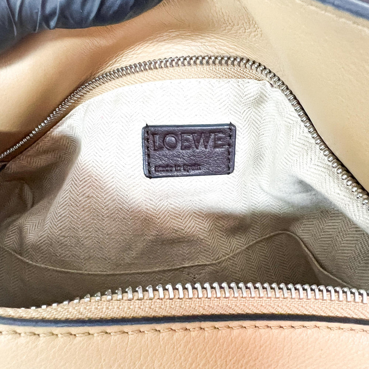 Loewe Puzzle Patchwork Leather Brown Calfskin Handbag (Pre-Owned)