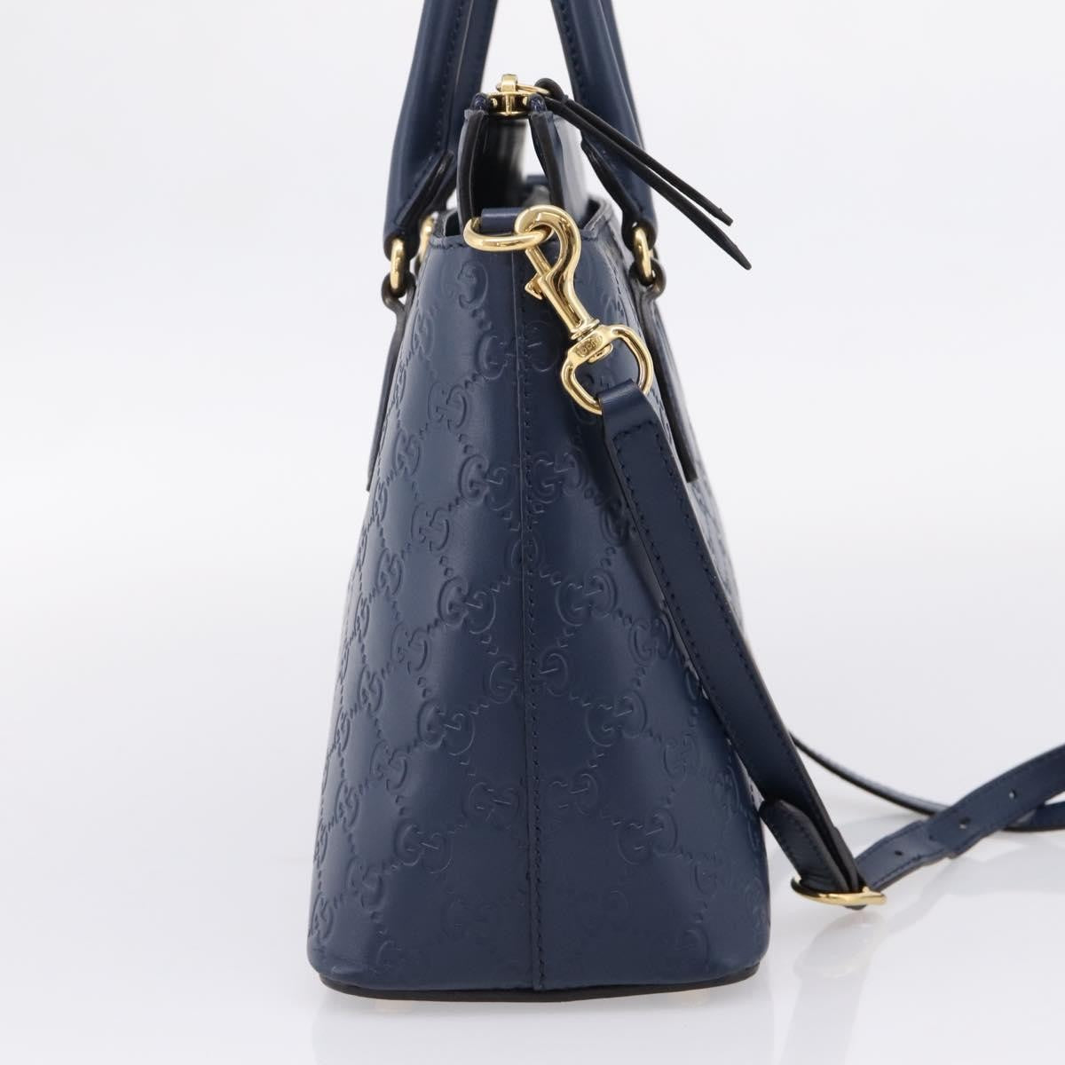 Gucci Linea A Convertible Guccissima Leather Navy Leather Tote Bag Bag (Pre-Owned)