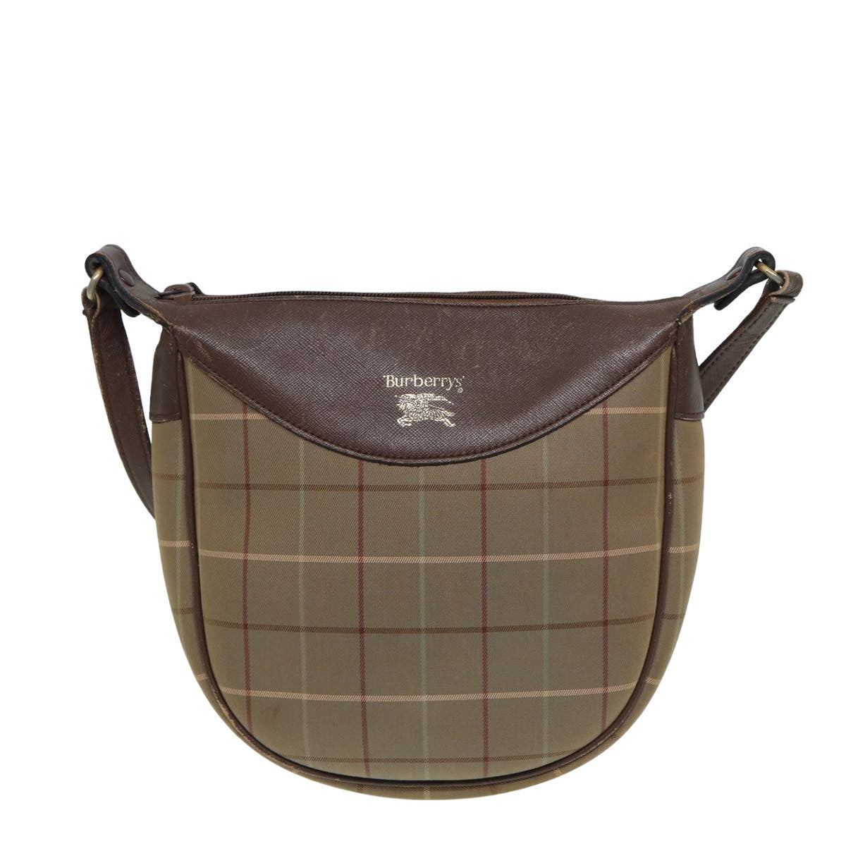 Burberry Nova Check Canvas And Leather Beige Canvas Shoulder Bag Bag (Pre-Owned)
