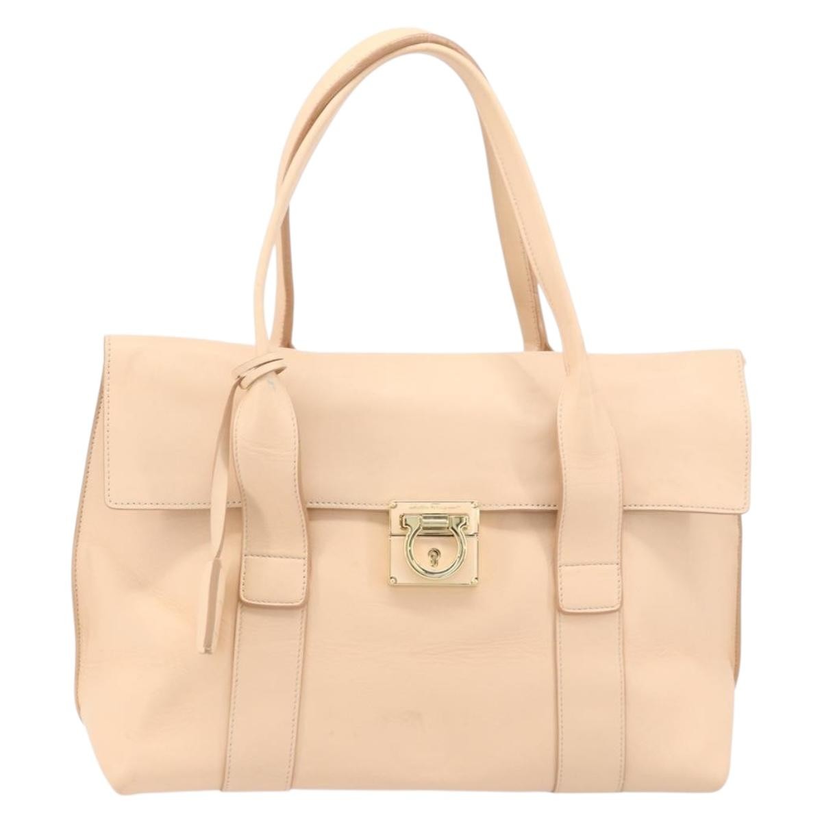 Salvatore Ferragamo Sookie Satchel Leather Pink Leather Handbag (Pre-Owned)