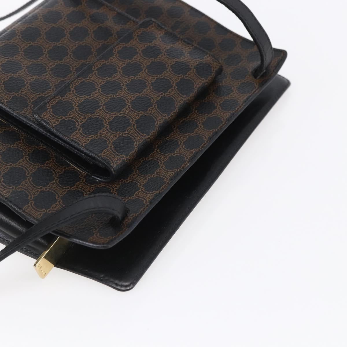Celine Vintage Macadam Canvas Black Canvas Shoulder Bag Bag (Pre-Owned)