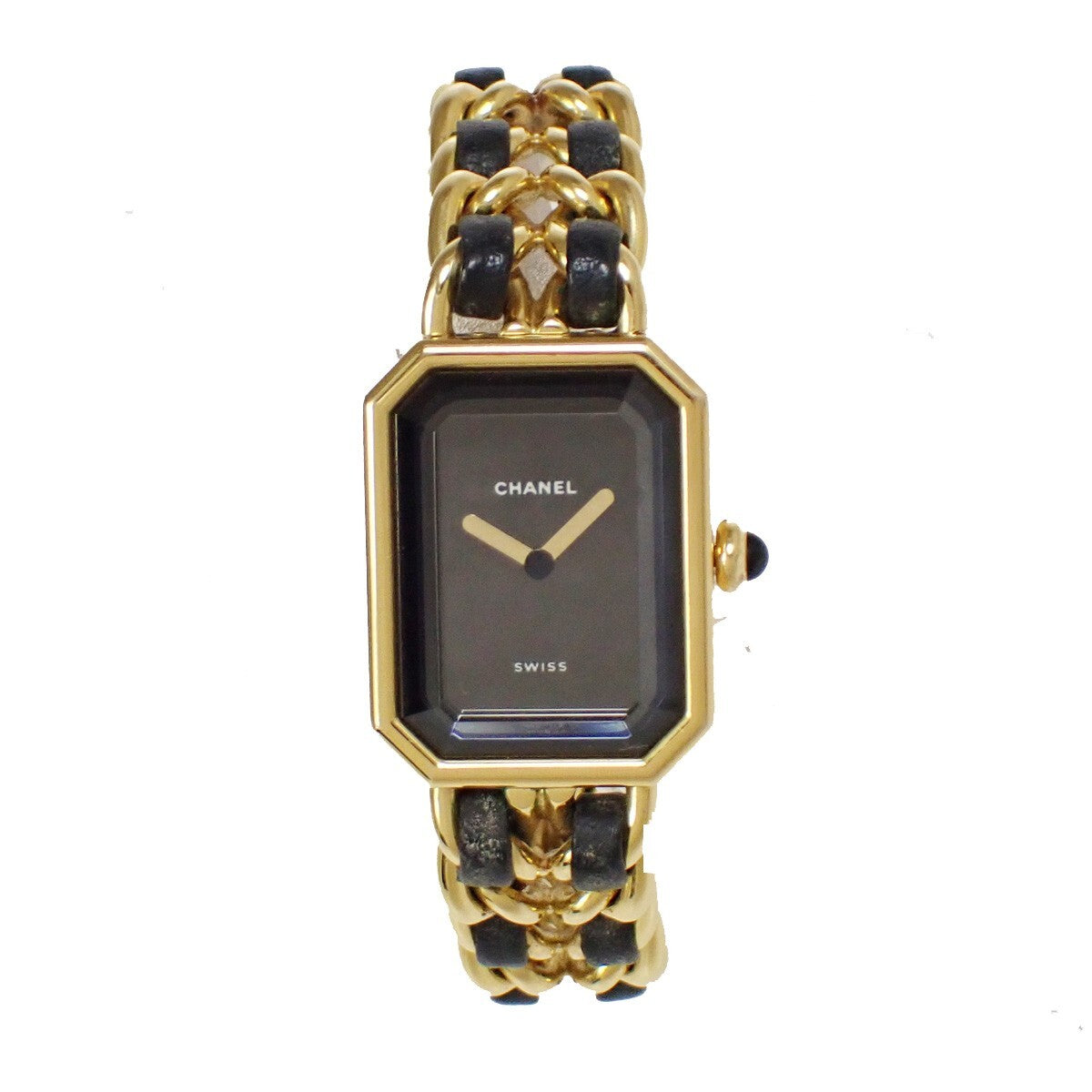 Chanel Premiere Rock Quartz Plated Metal And Leather Watch (Pre-Owned)
