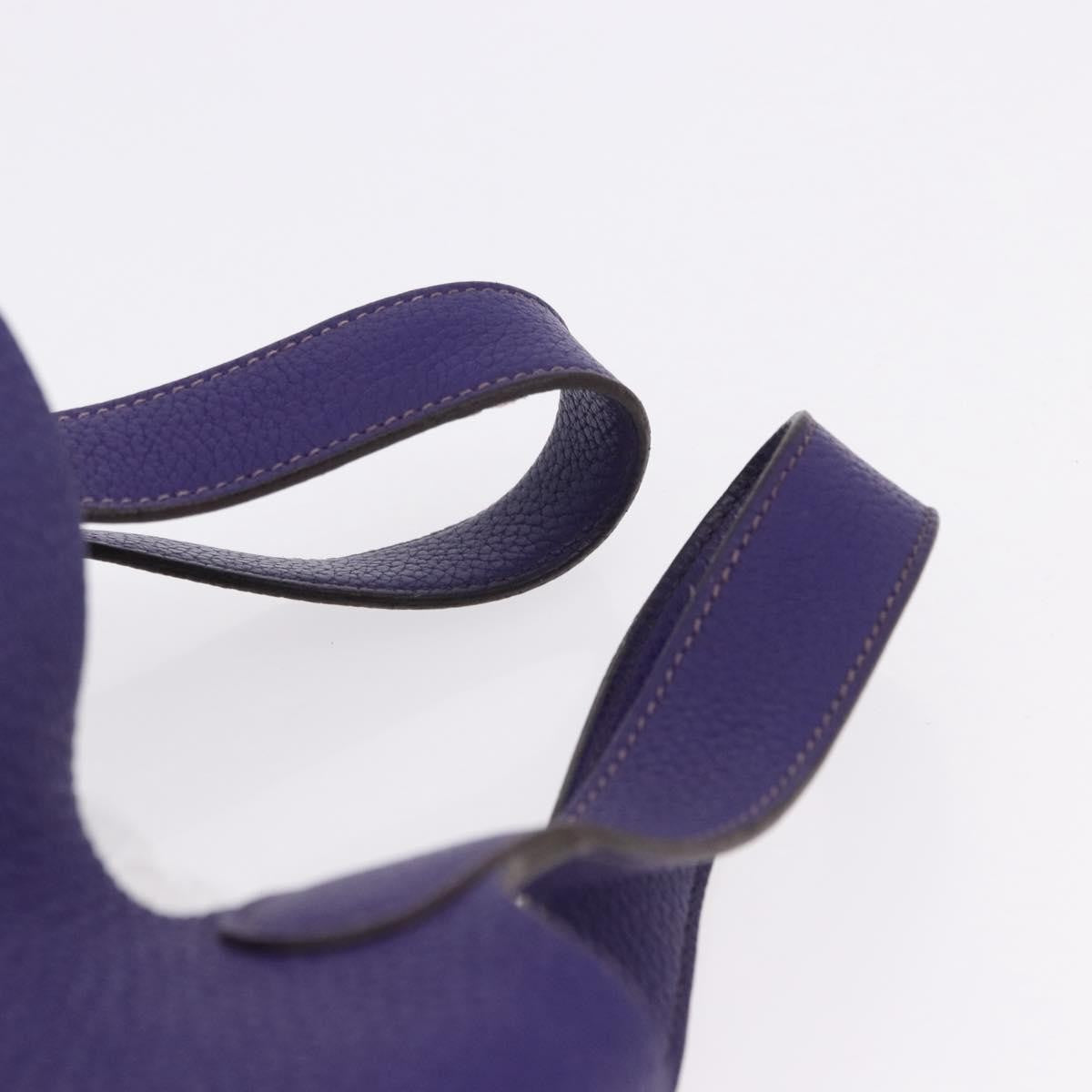 Hermes Picotin Lock Clemence Purple Leather Handbag (Pre-Owned)