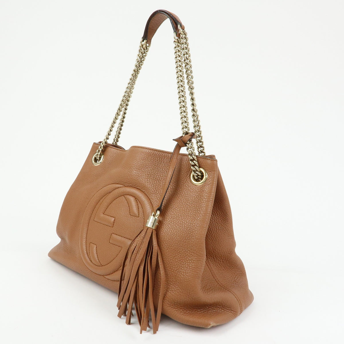Gucci Soho Chain Strap Leather Brown Leather Shoulder Bag Bag (Pre-Owned)