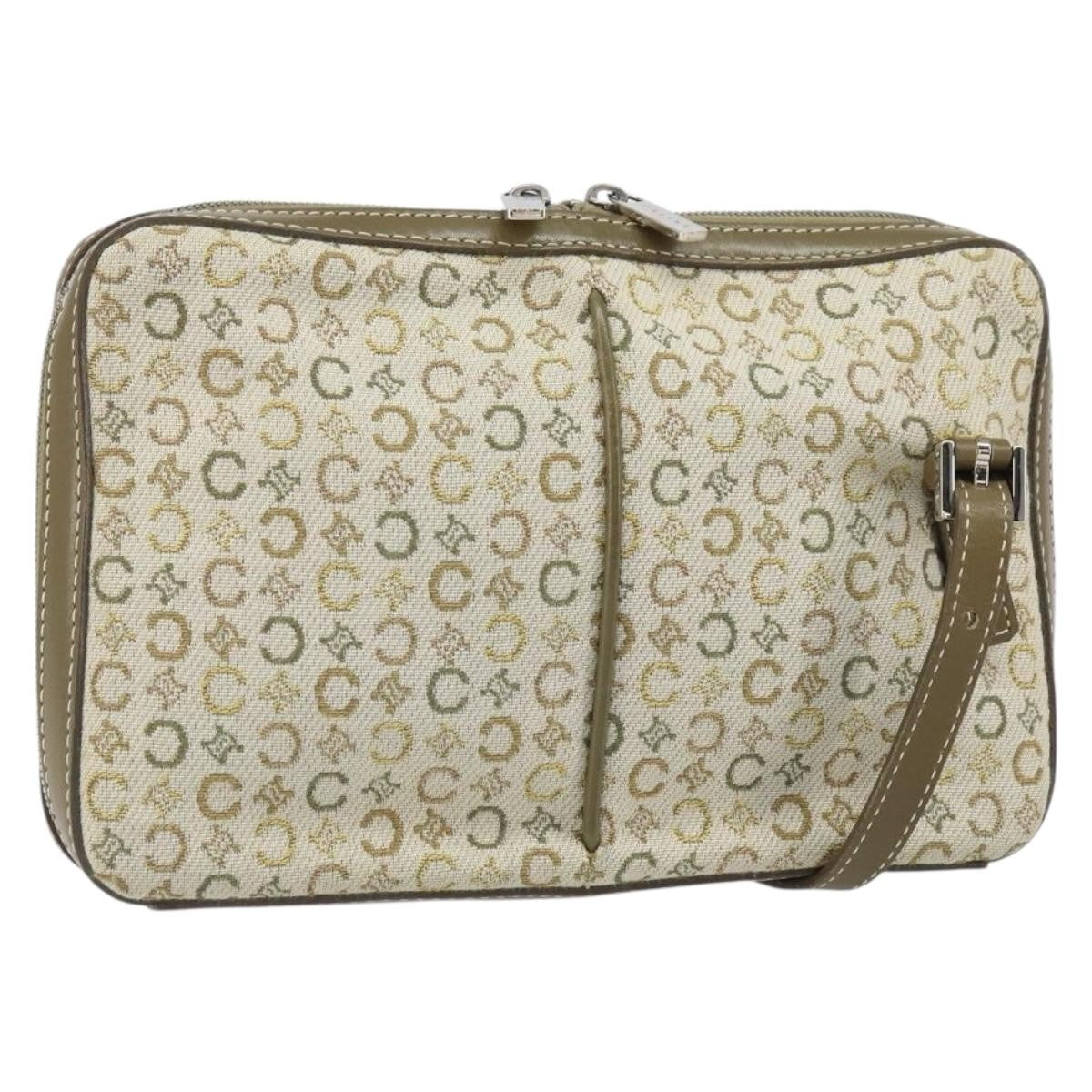 Celine C Macadam Shoulder Canvas Khaki Canvas Shoulder Bag Bag (Pre-Owned)