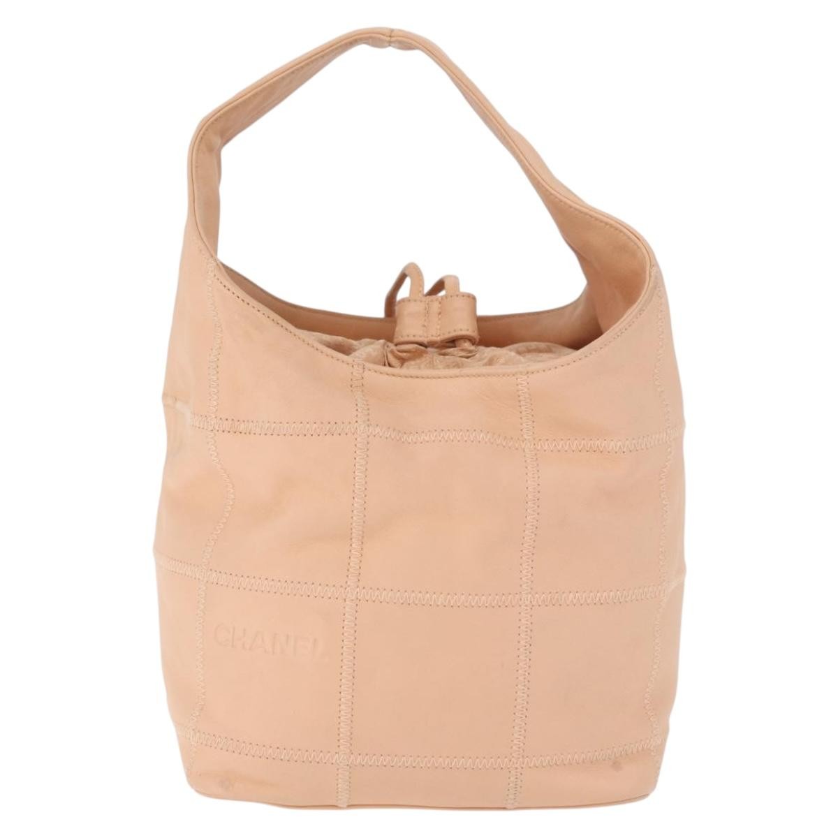 Chanel Square Stitch Tassel Hobo Quilted Leather Pink Leather Handbag (Pre-Owned)