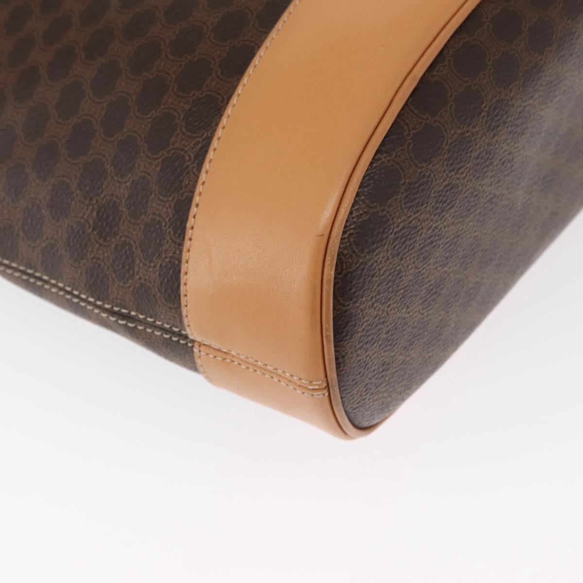 Celine Vintage Macadam Canvas And Leather Brown Canvas Shoulder Bag Bag (Pre-Owned)