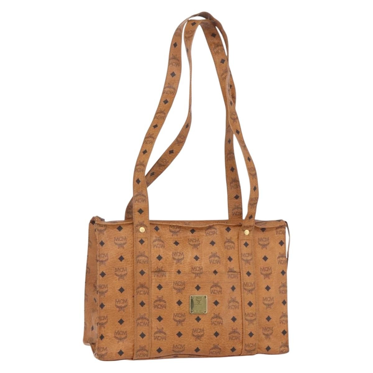 MCM Visetos Pvc Brown Canvas Shoulder Bag Bag (Pre-Owned)