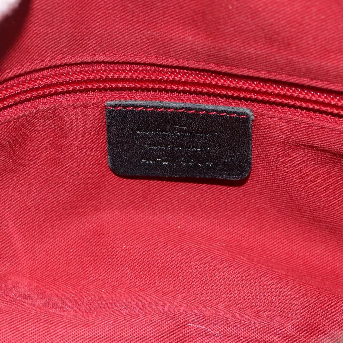 Salvatore Ferragamo Gancini Suede Black Suede Shoulder Bag Bag (Pre-Owned)