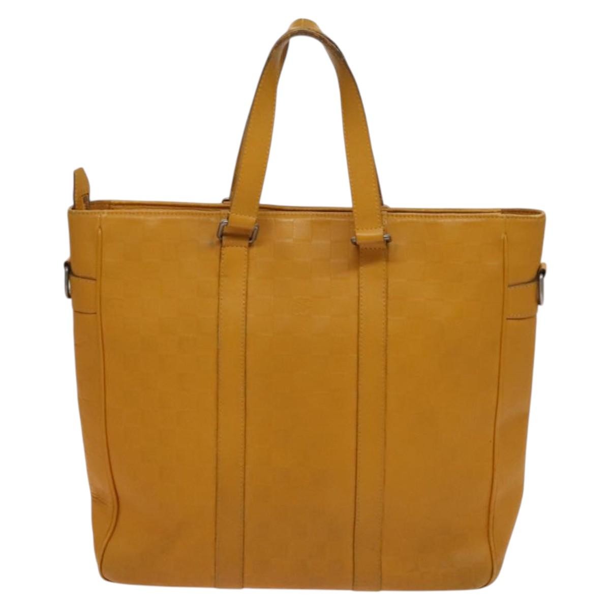 Louis Vuitton Tadao Damier Infini Leather Yellow Leather Handbag (Pre-Owned)