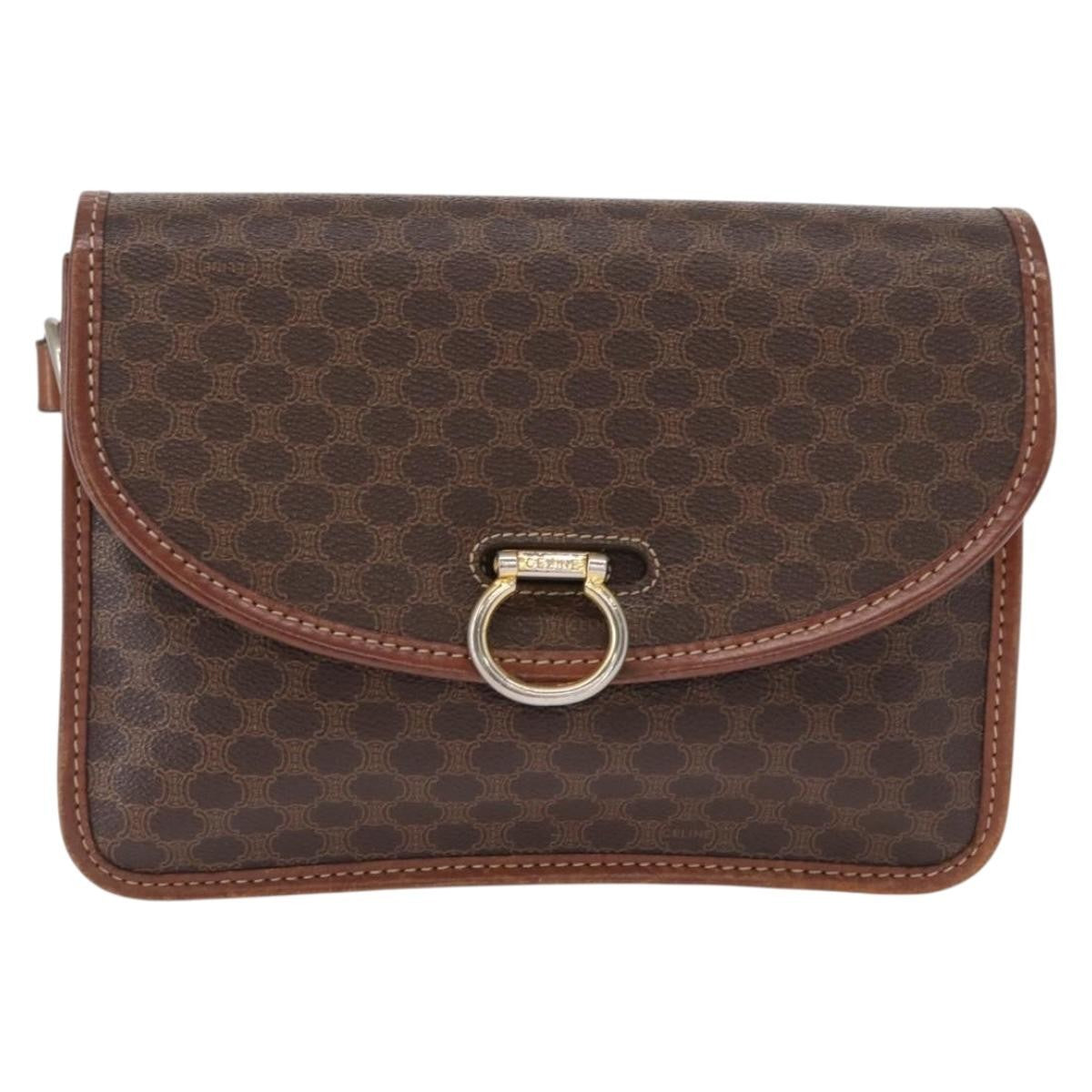 Celine Vintage Macadam Canvas Brown Canvas Shoulder Bag Bag (Pre-Owned)
