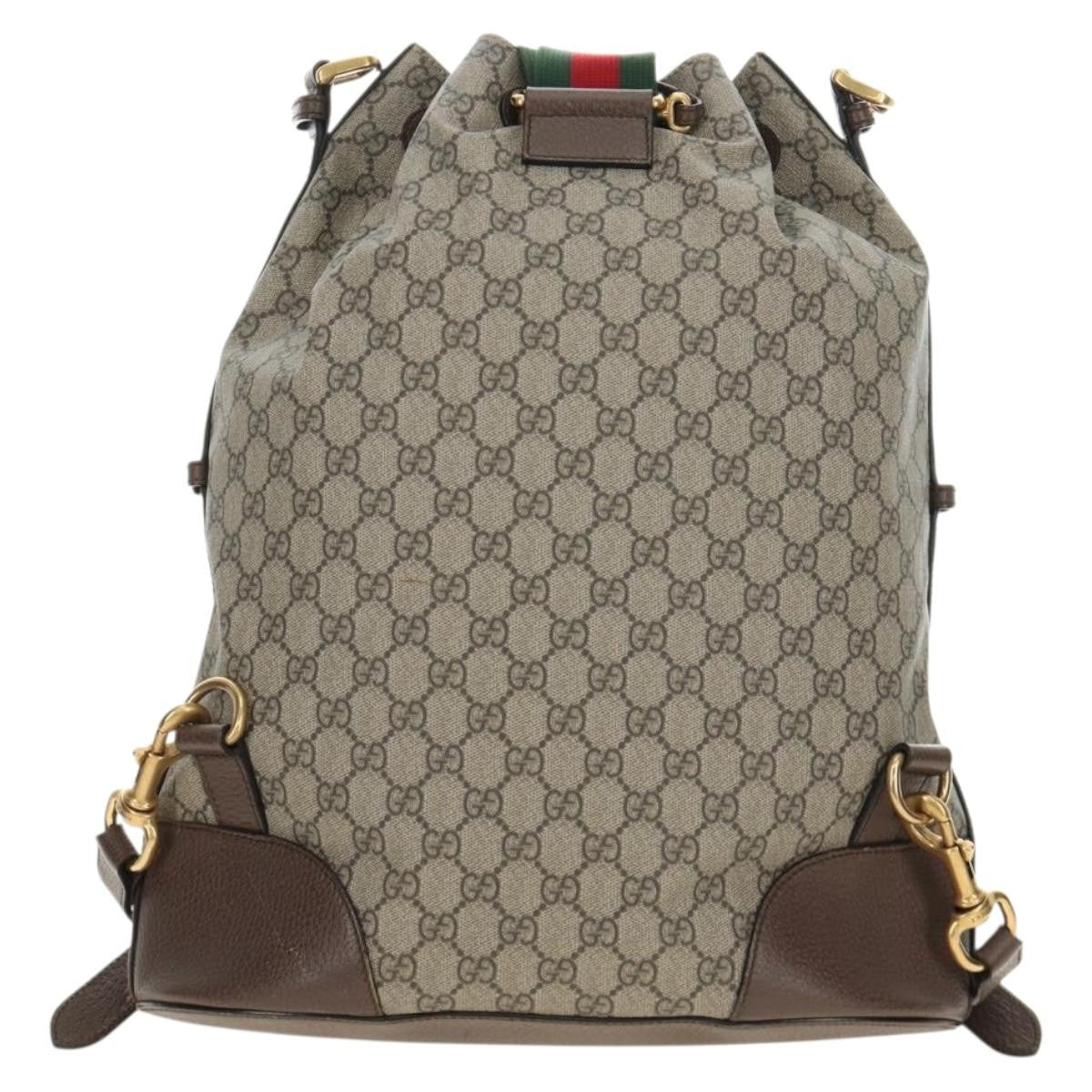 Gucci Neo Vintage Drawstring Bucket Gg Coated Canvas Beige Canvas Backpack Bag (Pre-Owned)