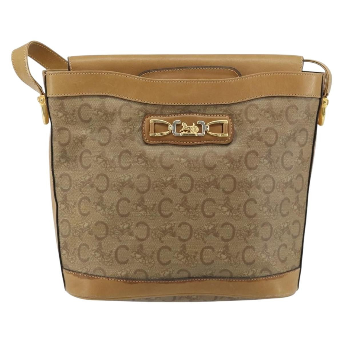Celine C Sulky Canvas And Leather Beige Canvas Shoulder Bag Bag (Pre-Owned)