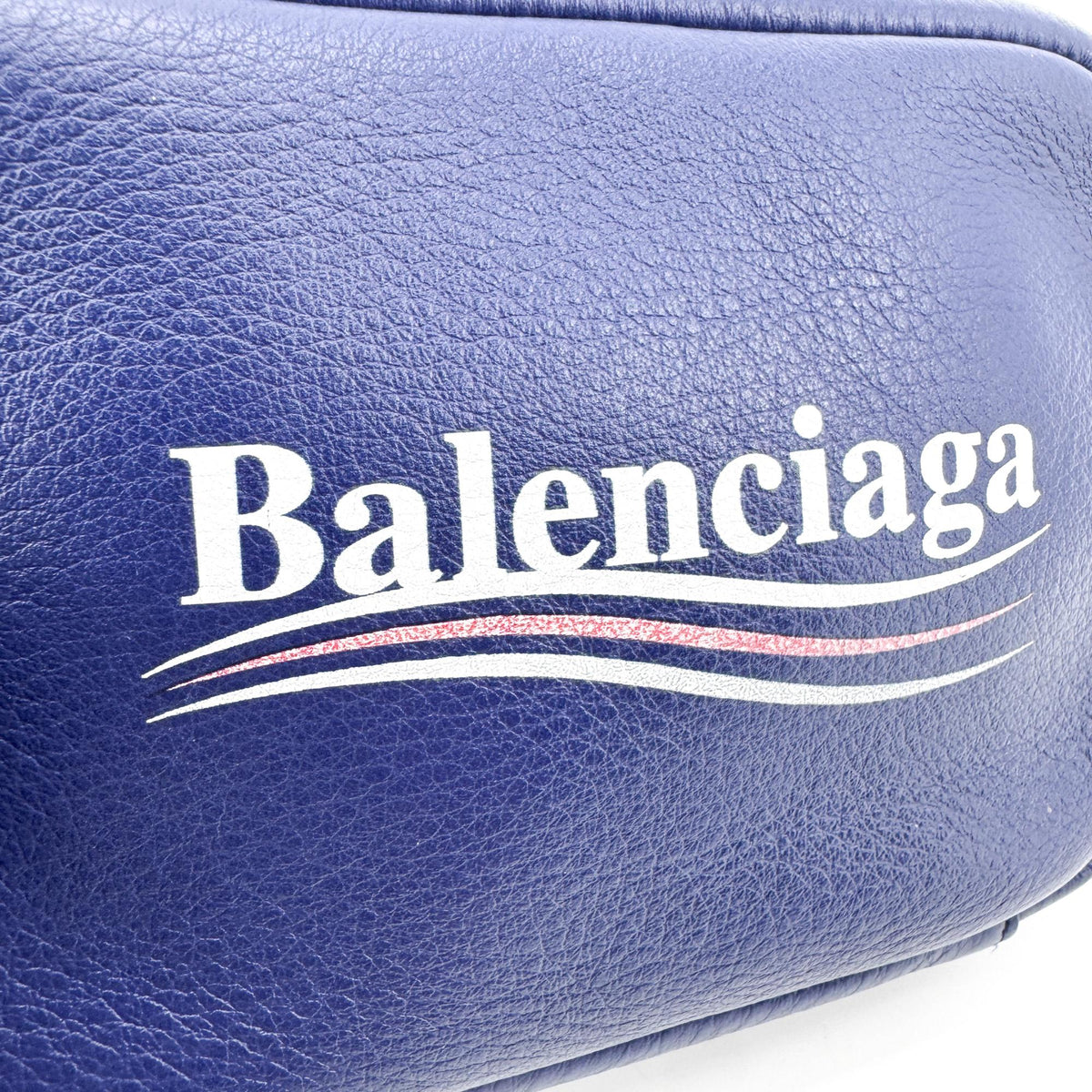Balenciaga Everyday Camera Printed Leather Blue Leather Handbag (Pre-Owned)