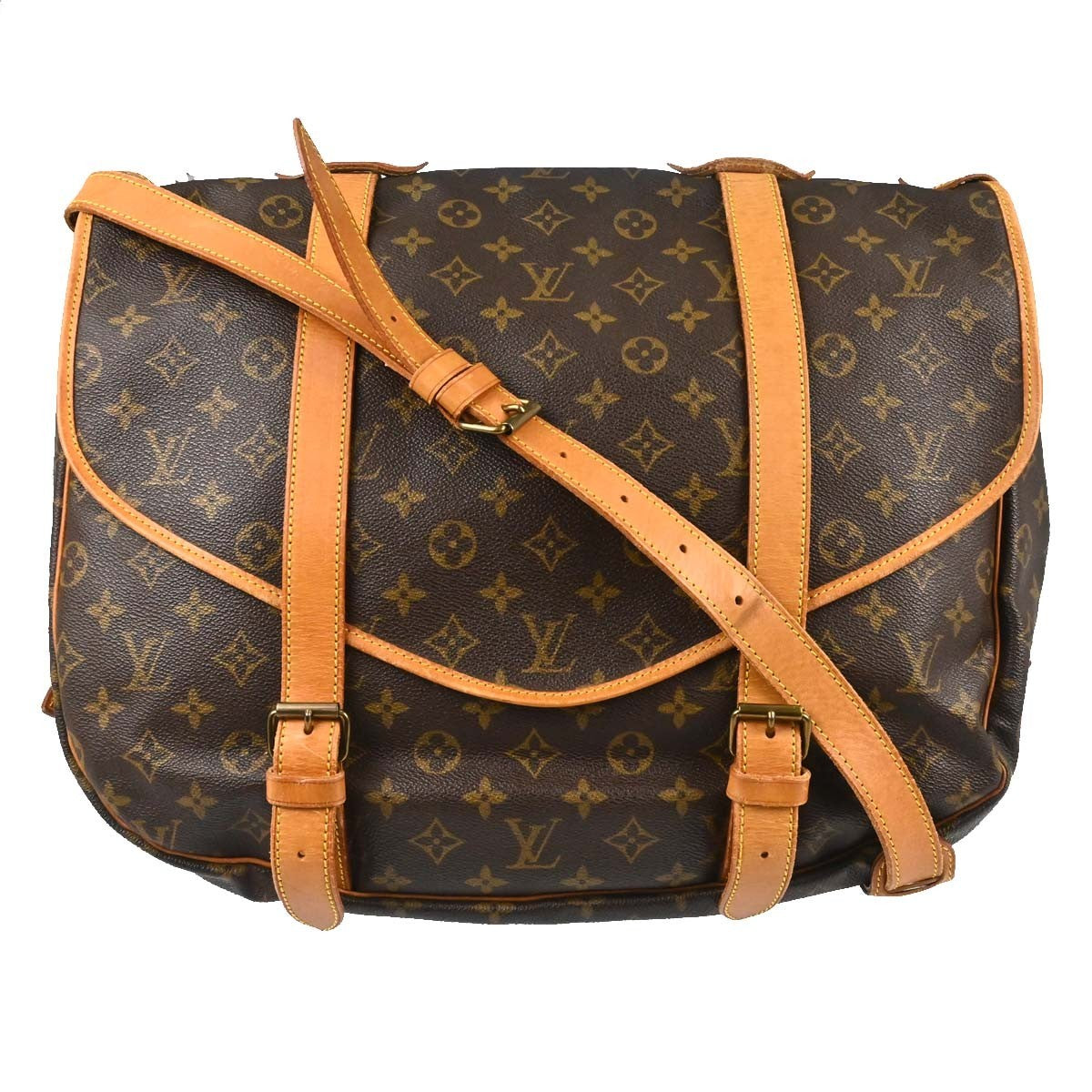 Louis Vuitton Saumur Monogram Canvas Brown Canvas Shoulder Bag Bag (Pre-Owned)