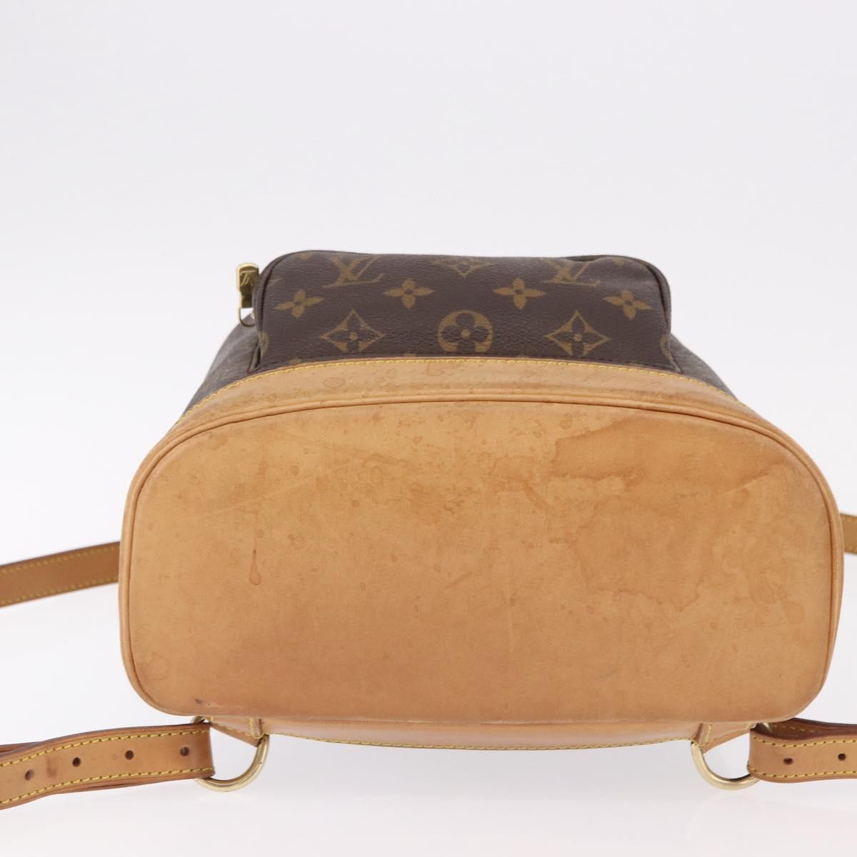 Louis Vuitton Montsouris Monogram Washed Denim Brown Canvas Backpack Bag (Pre-Owned)